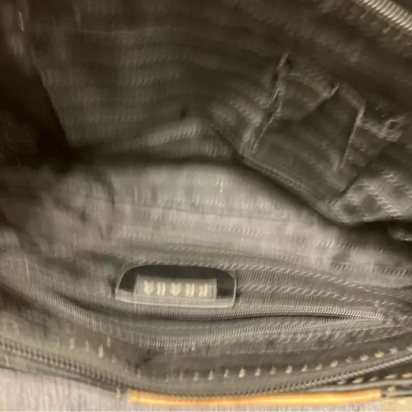 Authentic Prada Black and Tan Croc-Pattern Shoulder Bag - Picture 10 of 10